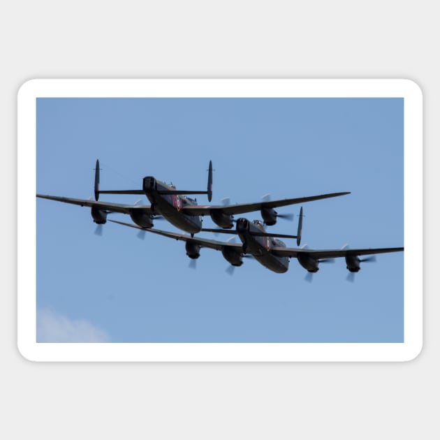 2 Lancasters Sticker by aviationart
